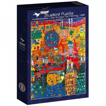Bluebird puzzle hundertwasser the 30 days fax painting 1996 jigsaw puzzle 1000 pieces91203 2700