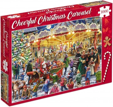 Cheerful christmas carousel puzzel 1000 stukjes