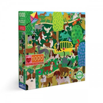 Eeboo eco puzzel plantaardige inkt vegan dogs in the park 1000 stukjes ditha bonita puzzelen eeb pztdgp 1 pztdgp