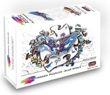 Eureka 2d rainbowooden puzzle blue whale 101 stukjes