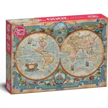 Great discoveries world map puzzel 2000 stukjes