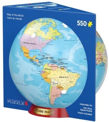 Map of the world tin puzzel 550 stukjes