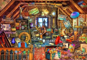 Puzzle bluebird 1000 pieces hidden object attic
