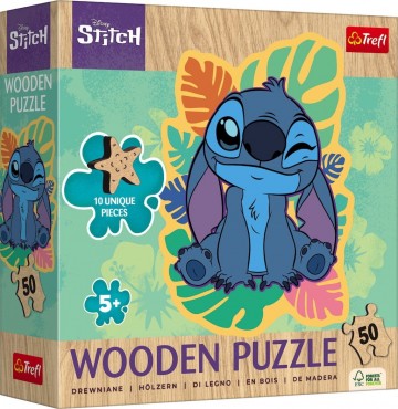 Trefl wooden puzzle junior 50 pieces lilo stitch 1 item 908742 en