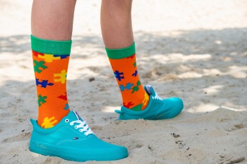 Vrolijke puzzel sok 0