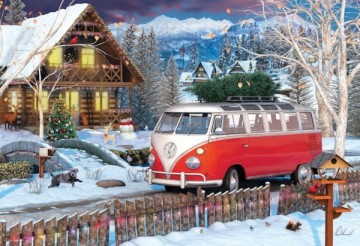 Vw bus kerstpuz