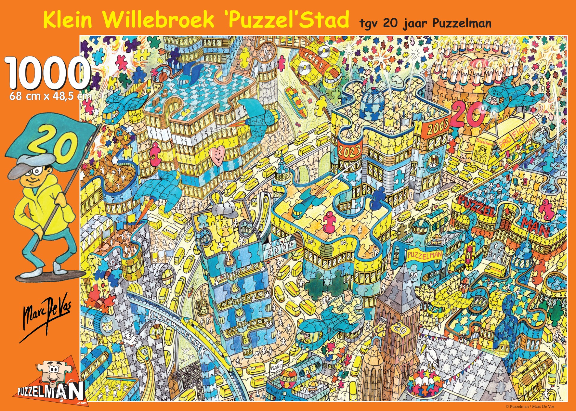 Legpuzzel Puzzelman Marc De Vos Klein Willebroek Puzzelstad 1000 